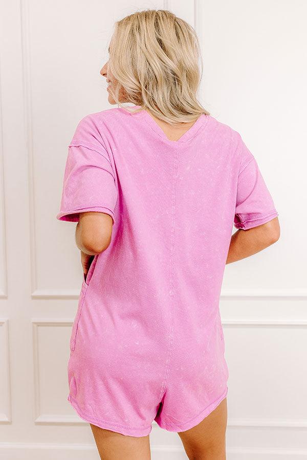 Easy To Style Vintage Wash Romper in Violet Product Image