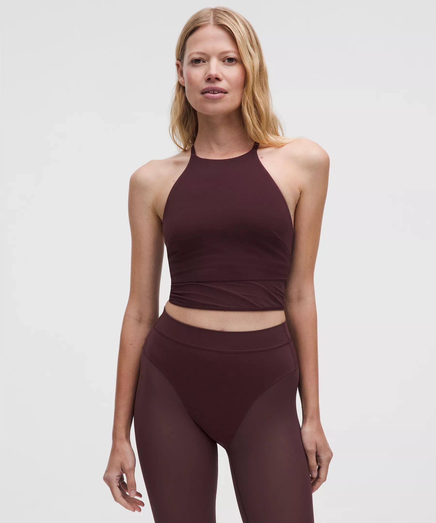 Nulu High-Neck Mesh-Hem Tank Top *Light Support, B/C Cup Product Image