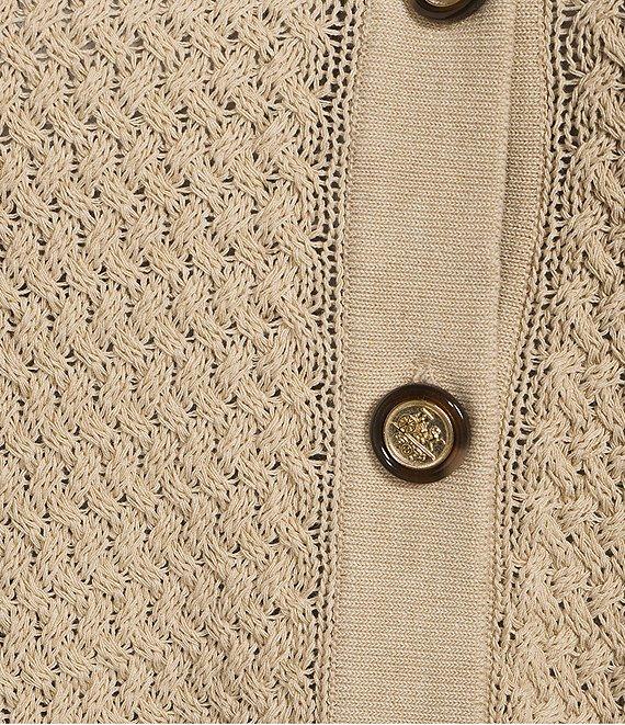 Investments Plus Size Charlotte Crew Neck Long Sleeve Button Front Cardigan Product Image