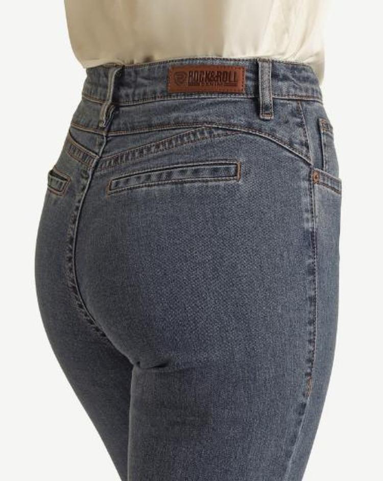 SALE Rock & Roll Denim® Ladies' Med Wash Welt Pocket Relaxed Fit Trouser Jeans Product Image