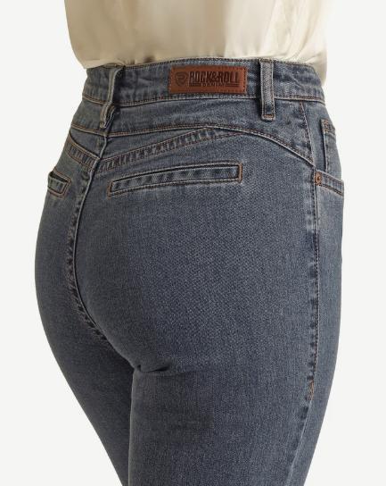 SALE Rock & Roll Denim® Ladies' Med Wash Welt Pocket Relaxed Fit Trouser Jeans Product Image