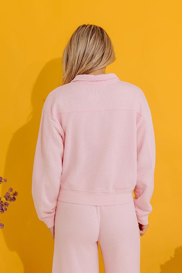 Cozy Lifestyle Vintage Wash Pullover in Pink Product Image