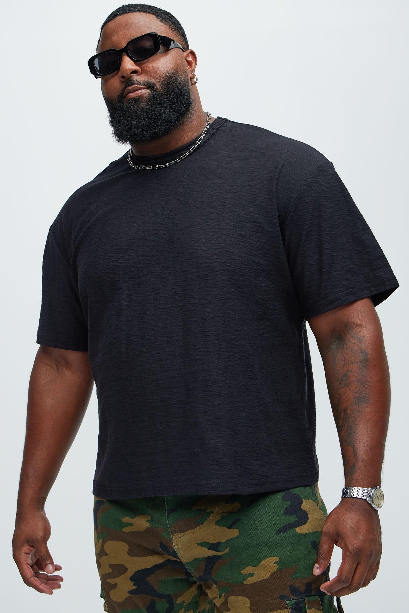 Asher Slub Texture Short Sleeve Tee - Black Product Image