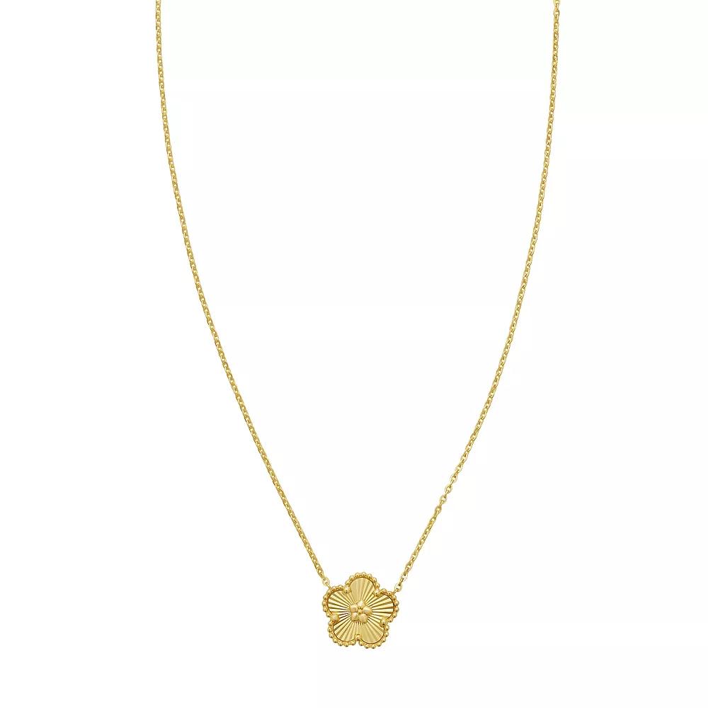 14k Gold Stationed Flower Necklace, Women's, Size: 18" Product Image