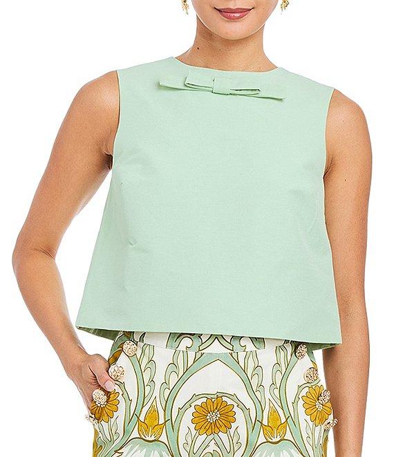 Mestiza New York Bianca Round Neck Sleeveless Bow Top Product Image