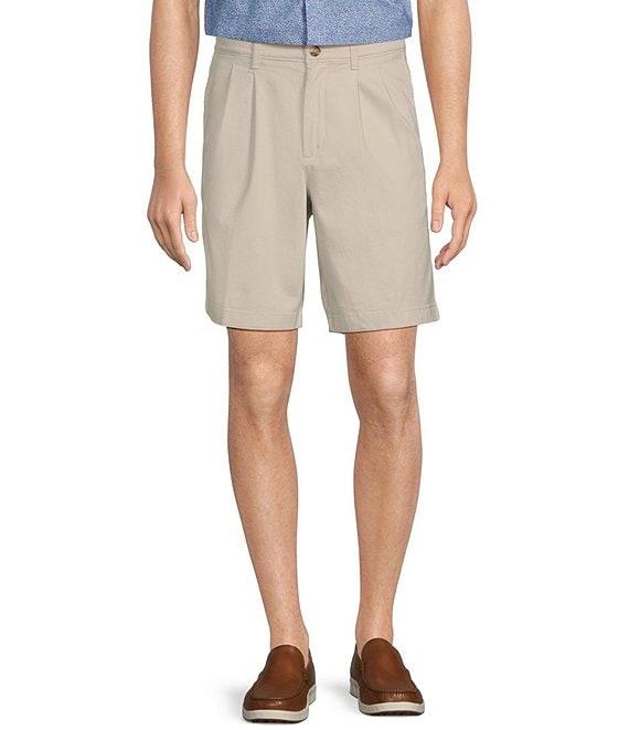 Roundtree & Yorke Big & Tall The Cloud Short Classic Fit 9#double; Pleated Washed Chino Shorts Product Image