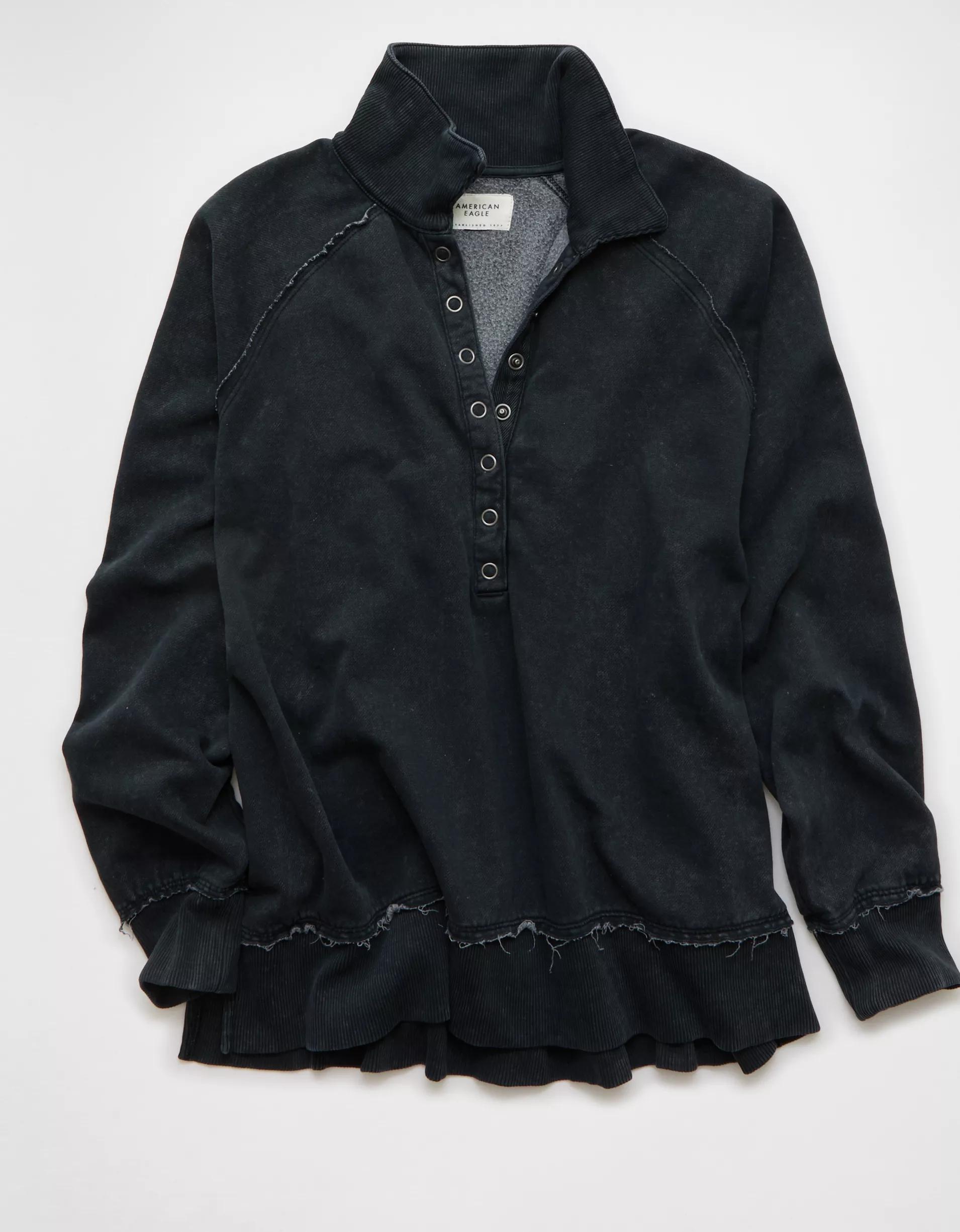 AE Big Hug Henley Sweatshirt Product Image