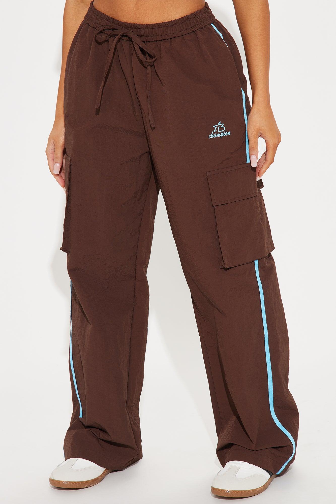 Serena Windbreaker Track Pant - Chocolate/Combo Product Image