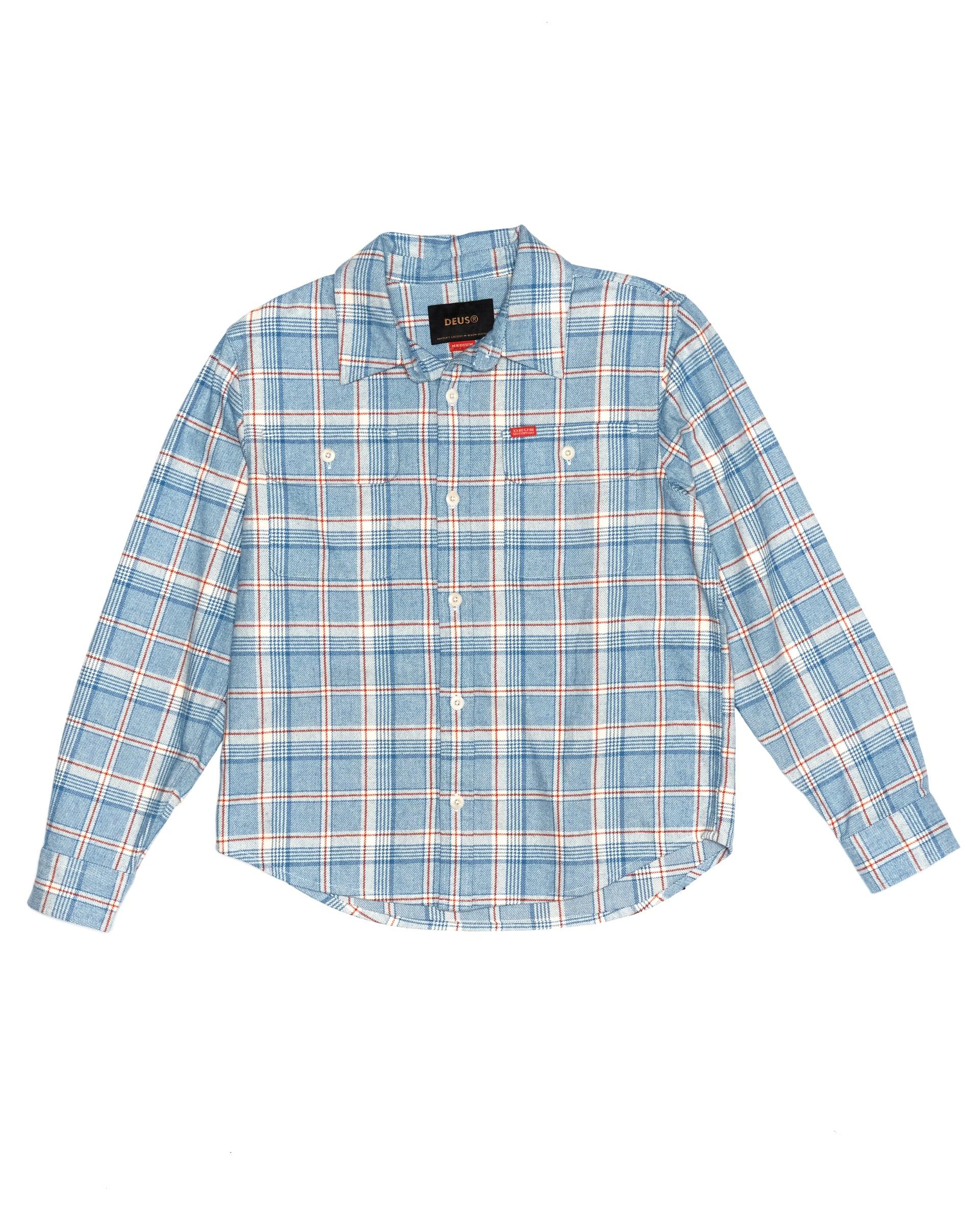 Vacay Check Shirt - Sky Blue Product Image