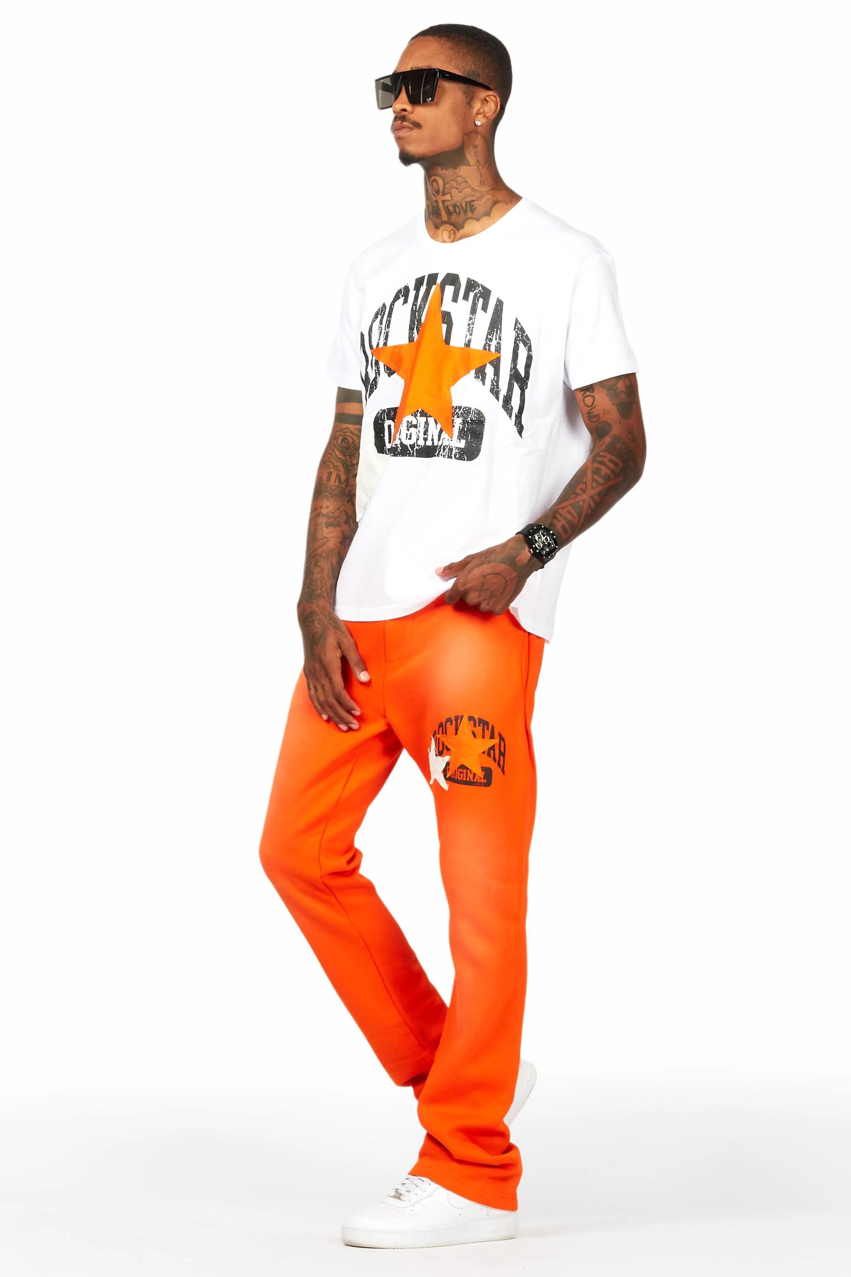 Mallor White/Orange T-Shirt/Stacked Track Set Male Product Image
