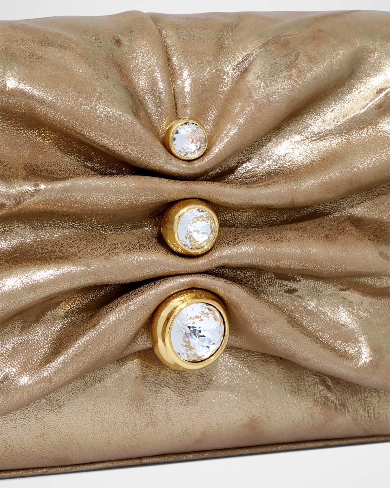 Molton Ruched Metallic Leather Crossbody Bag Product Image