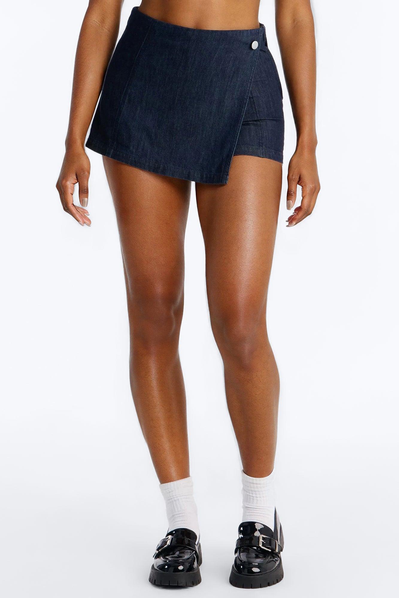 Ashtin Denim Mini Skort - Indigo Female Product Image