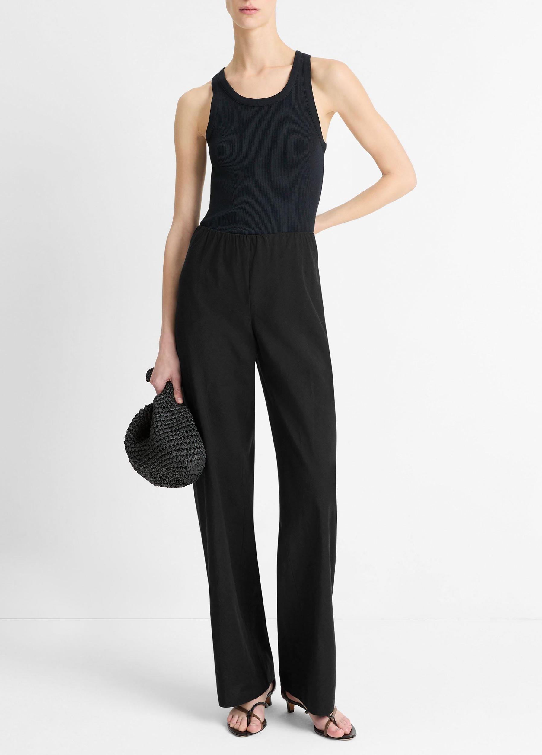 Cotton-Blend High-Waist Bias Pant Product Image
