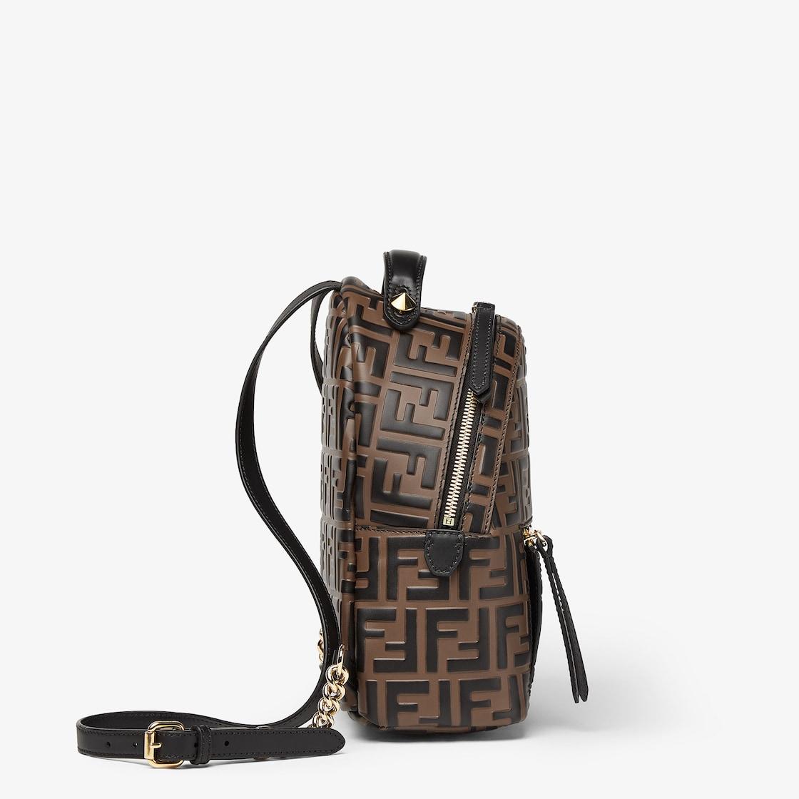 Mini BackpackBrown leather FF backpack Product Image