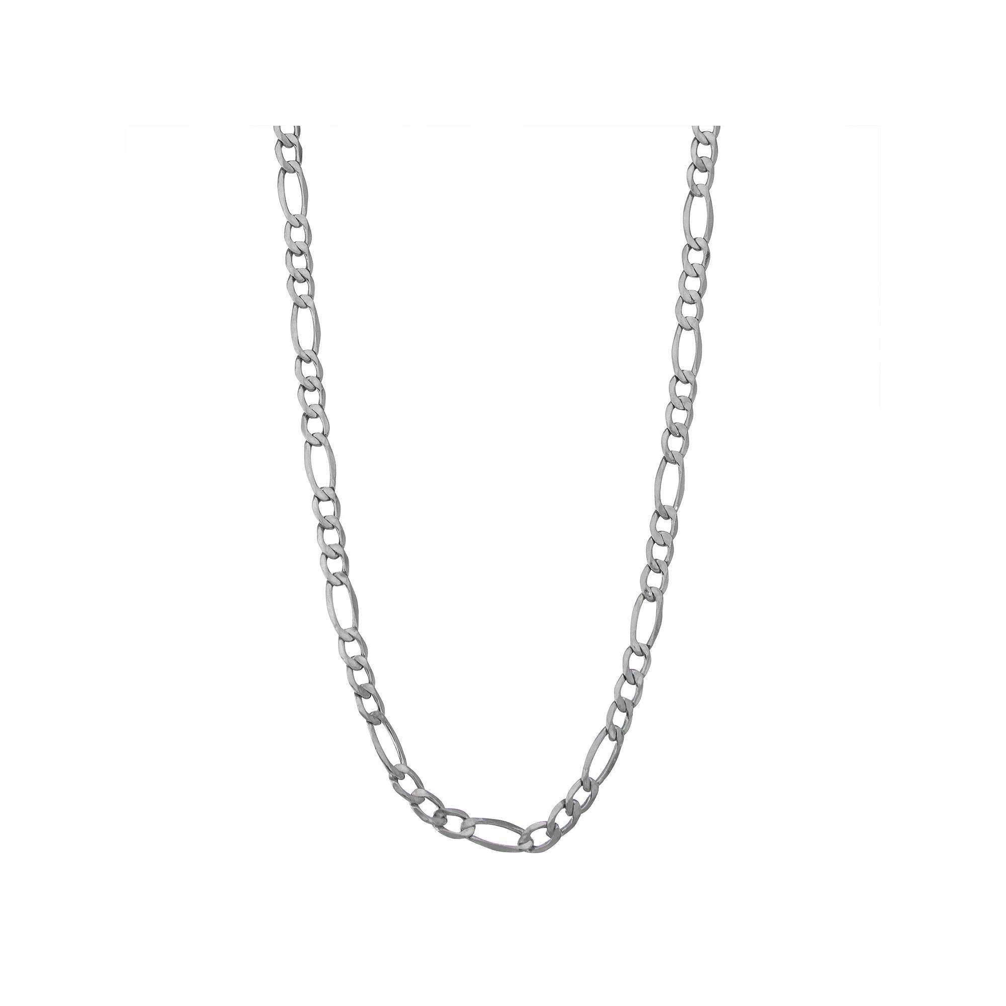 Jordan Blue Mens 14k Gold Hollow Figaro Chain Necklace White Product Image