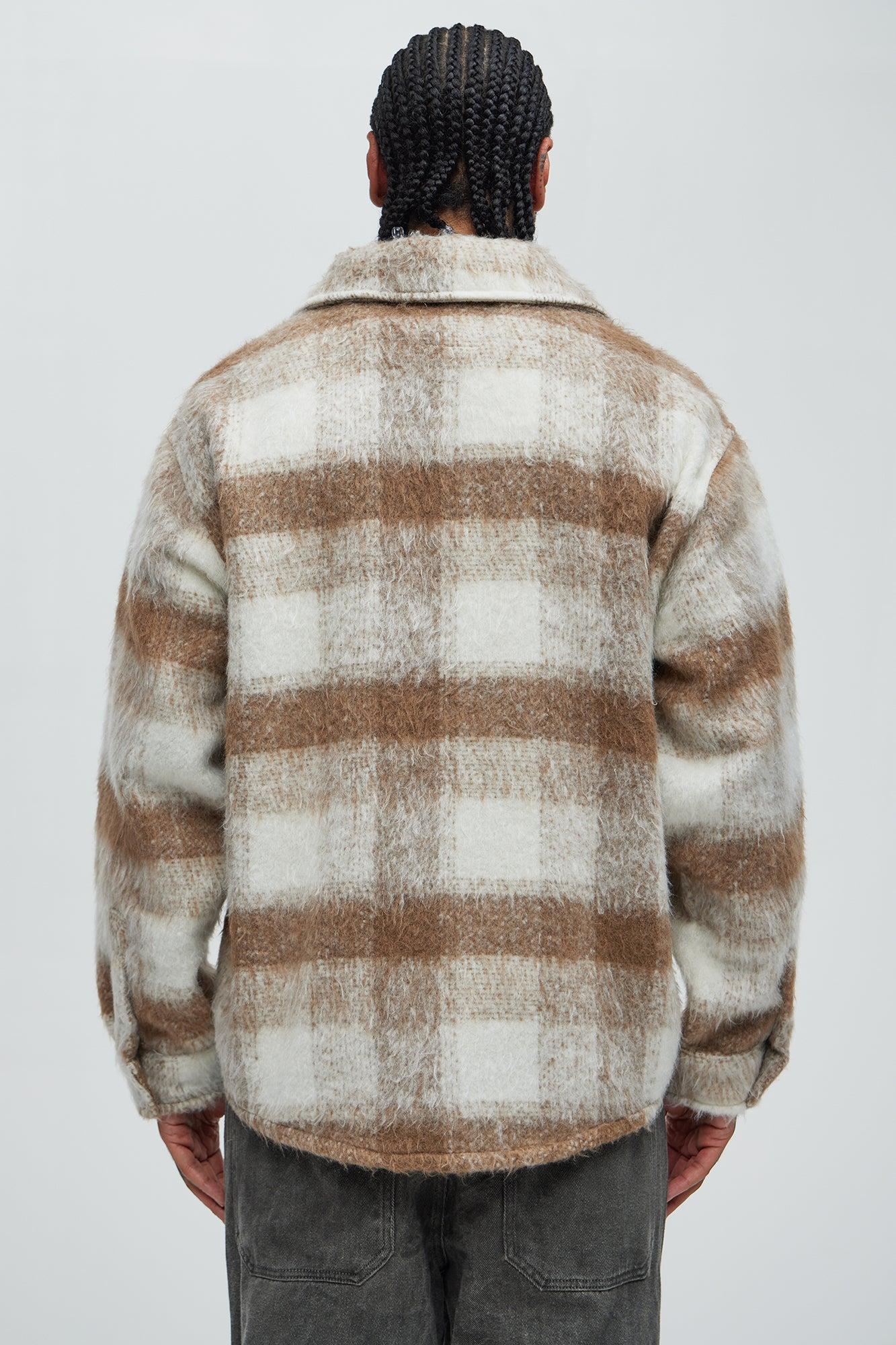 Move Up Plaid Shacket - Tan Male Product Image
