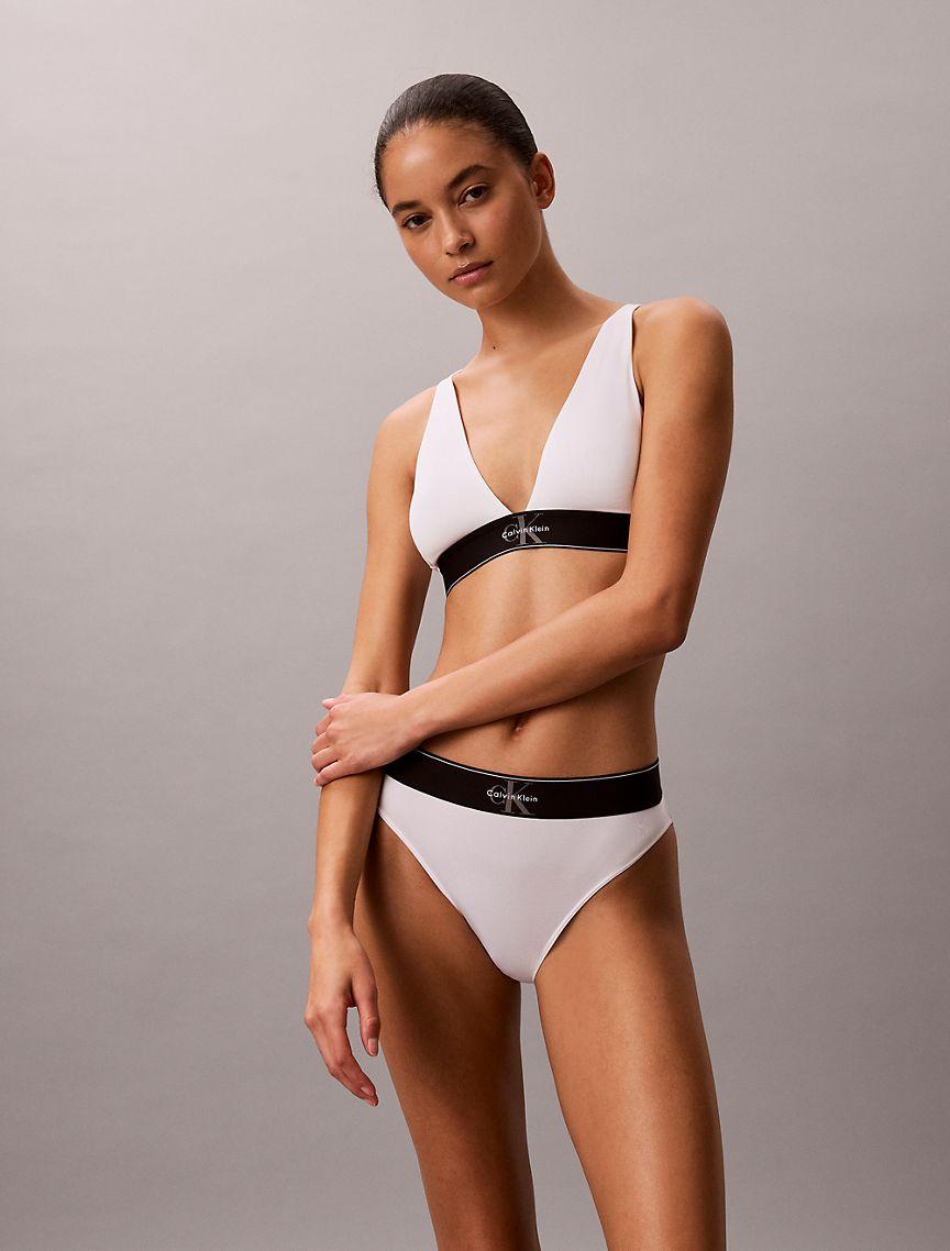 Graphic Monogram Microfiber Stretch Lightly Lined Triangle Bralette Product Image