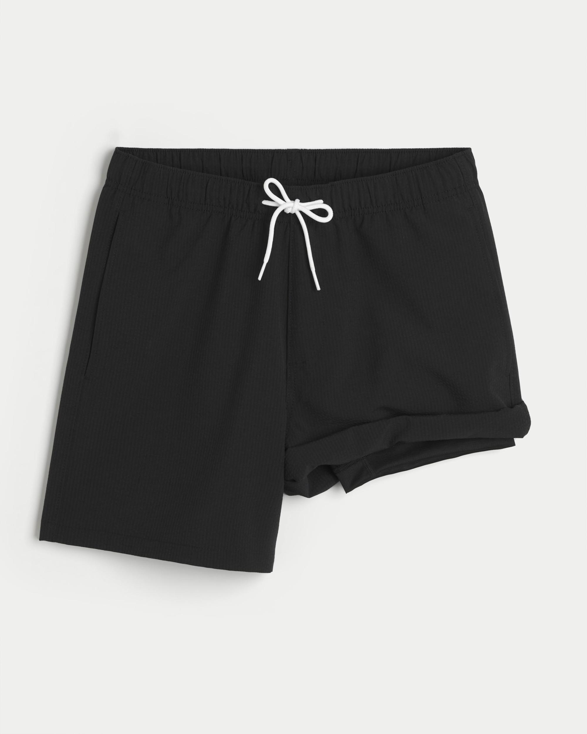 Mid-Thigh Seersucker Volley Swim Trunks Product Image