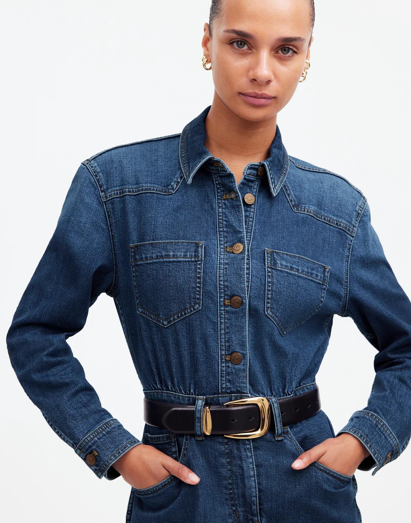 Denim Western Midi Shirtdress in Laselle Wash Product Image