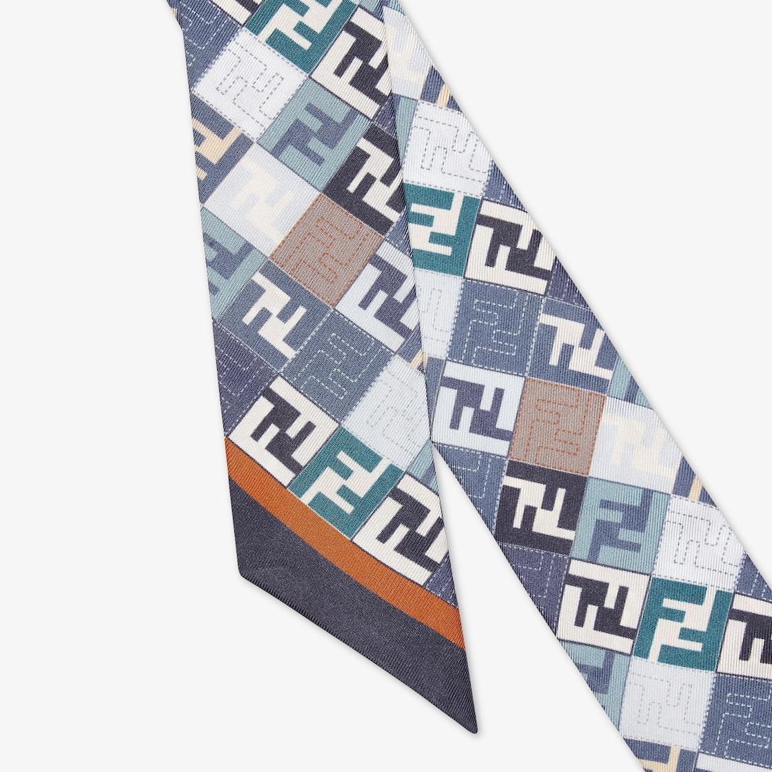 WrappyBlue FF silk narrow scarf Product Image