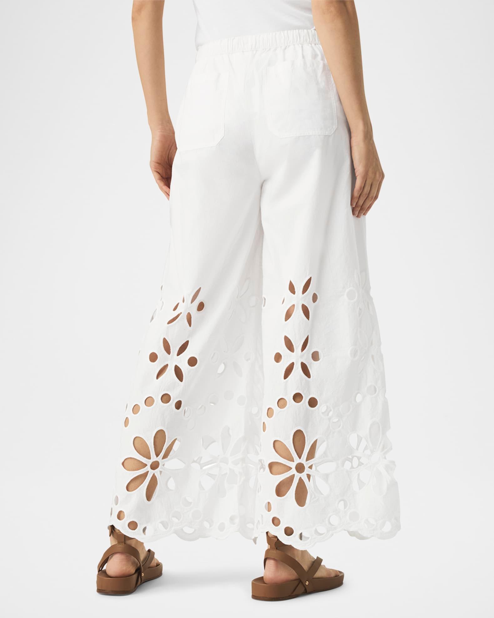 Emma Eyelet Wide-Leg Pants Product Image