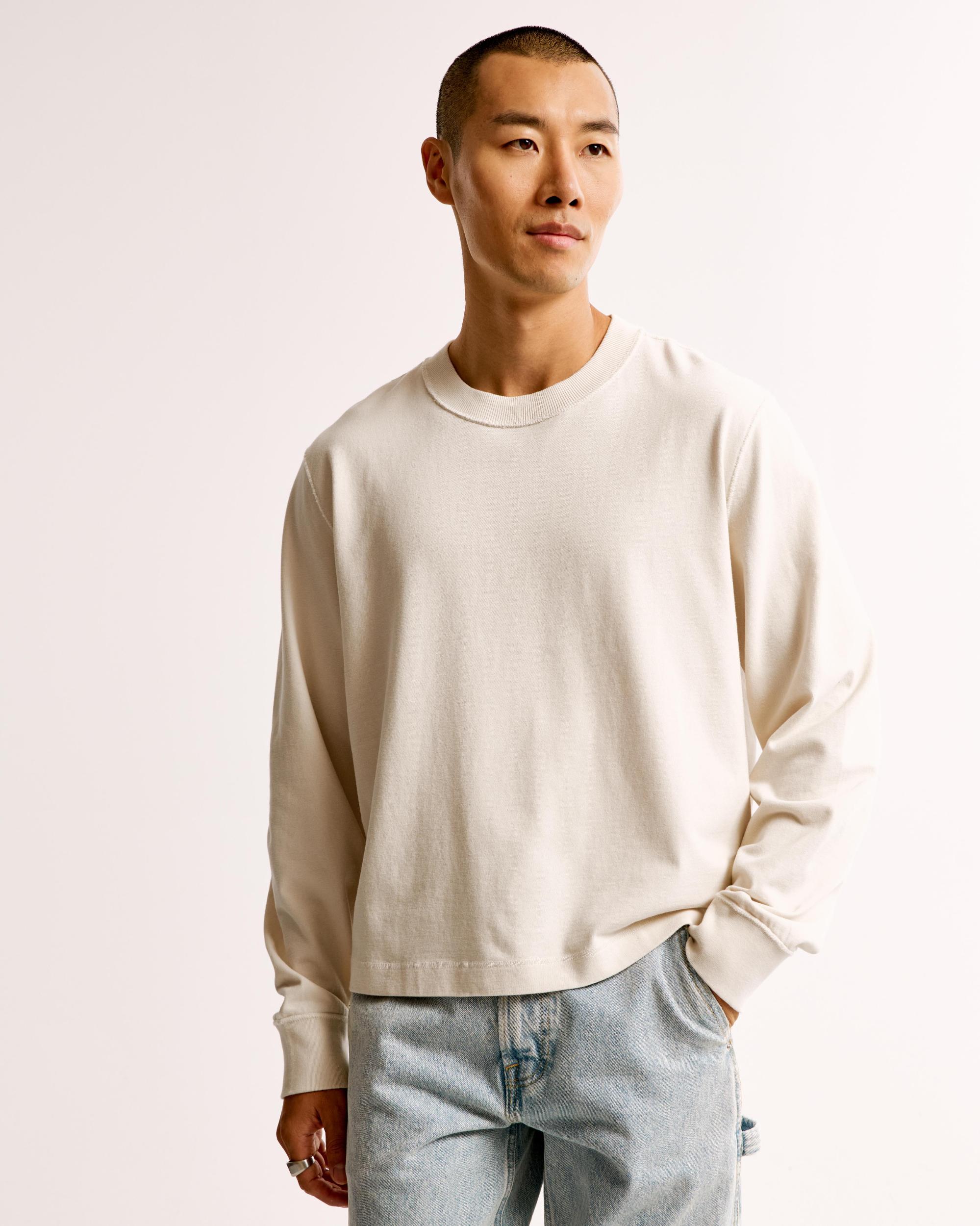 Long-Sleeve Premium Heavyweight Cropped Tee Product Image
