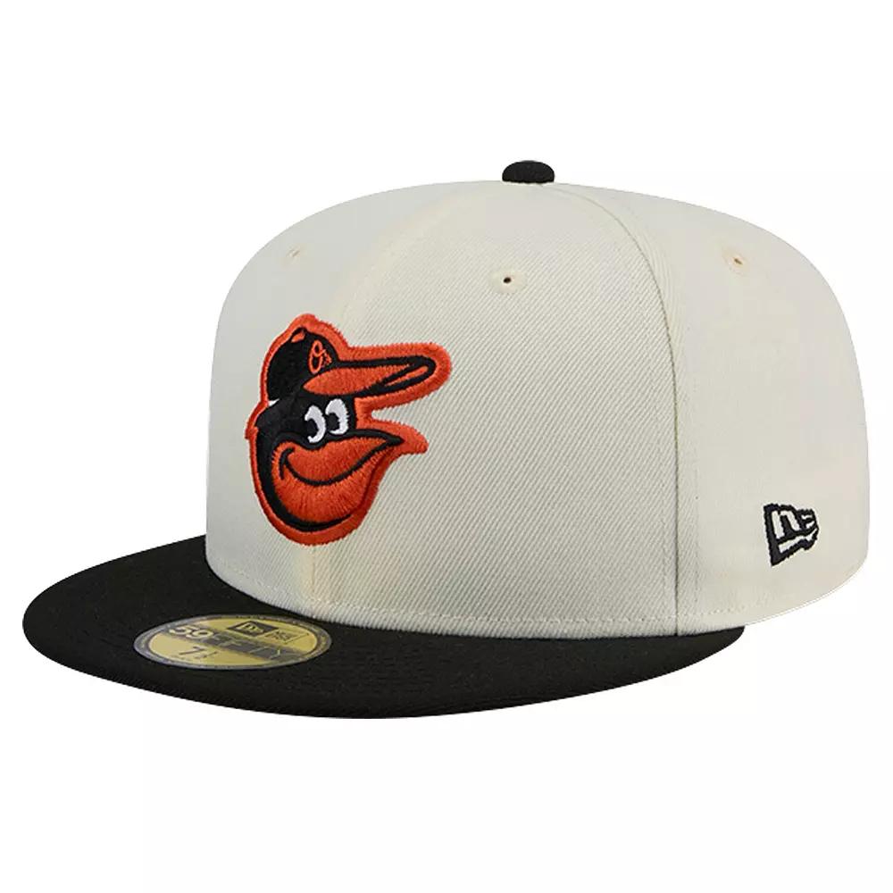 Men's New Era Cream Baltimore Orioles Chrome 59FIFTY Fitted Hat,  Product Image