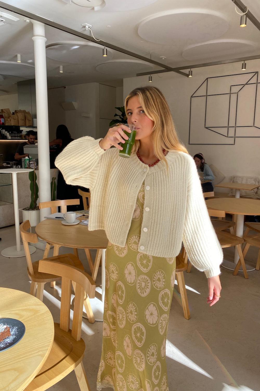 Elsie Knit Cardigan Cream Product Image