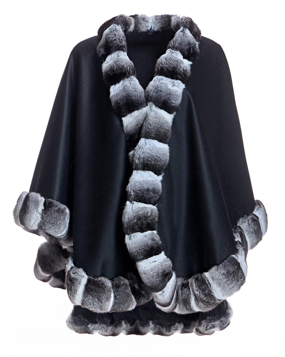 Cashmere Cape with Chinchilla Trim Product Image