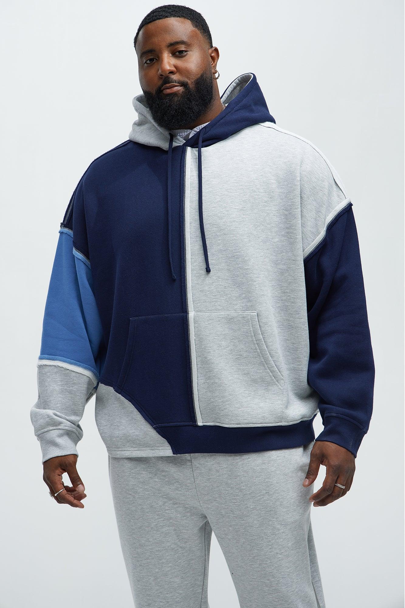 Tyson Destroyed Oversized Hoodie - Blue/combo Product Image