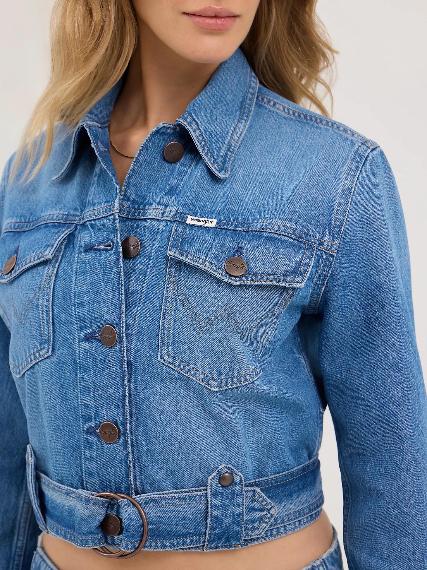 Women's Denim Moto Jacket | Women's JACKETS & OUTERWEAR | Wrangler® Product Image