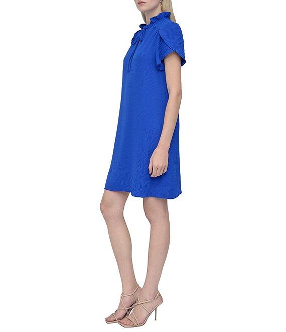 DKNY by Donna Karan Ruffle Neck Washer Shift Dress Product Image