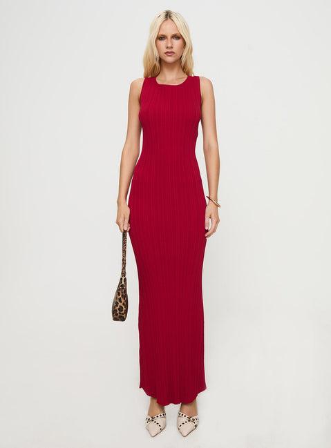 Mayok Maxi Dress Burgundy Product Image