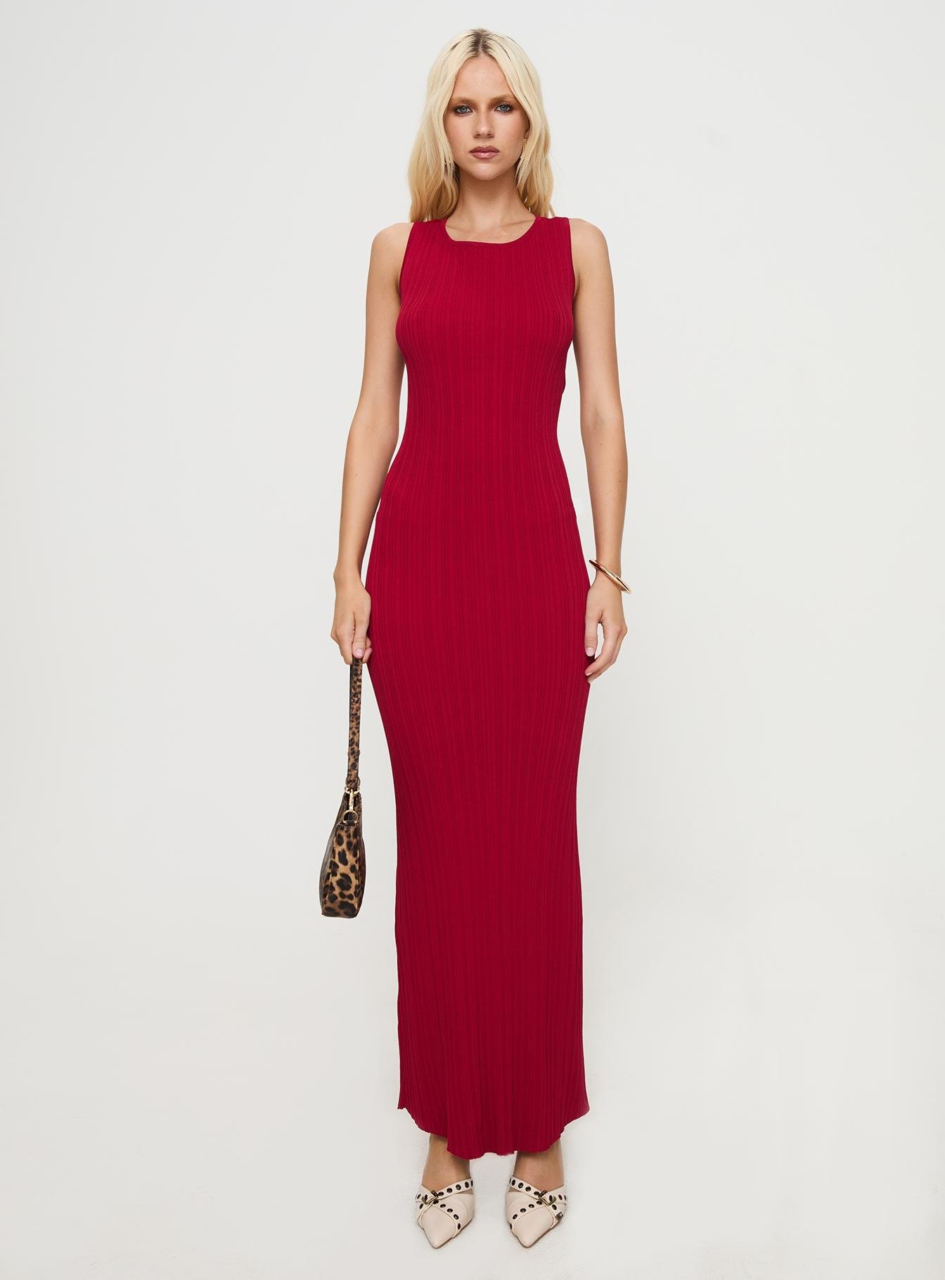 Mayok Maxi Dress Burgundy Product Image