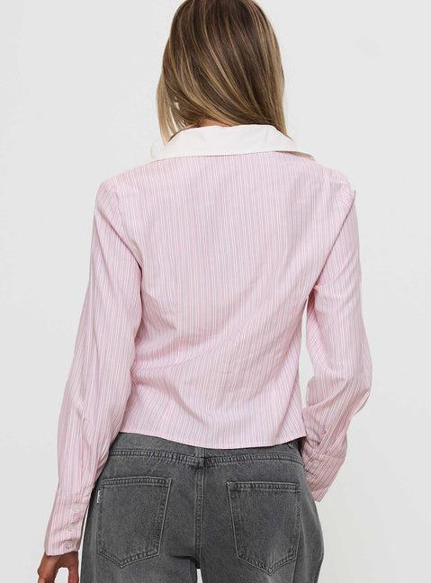 Lyndel Long Sleeve Top Pink Stripe Product Image