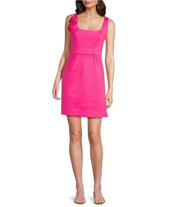 Lilly Pulitzer Jade Scuba Ponte Square Neck Sleeveless Shift Dress Product Image