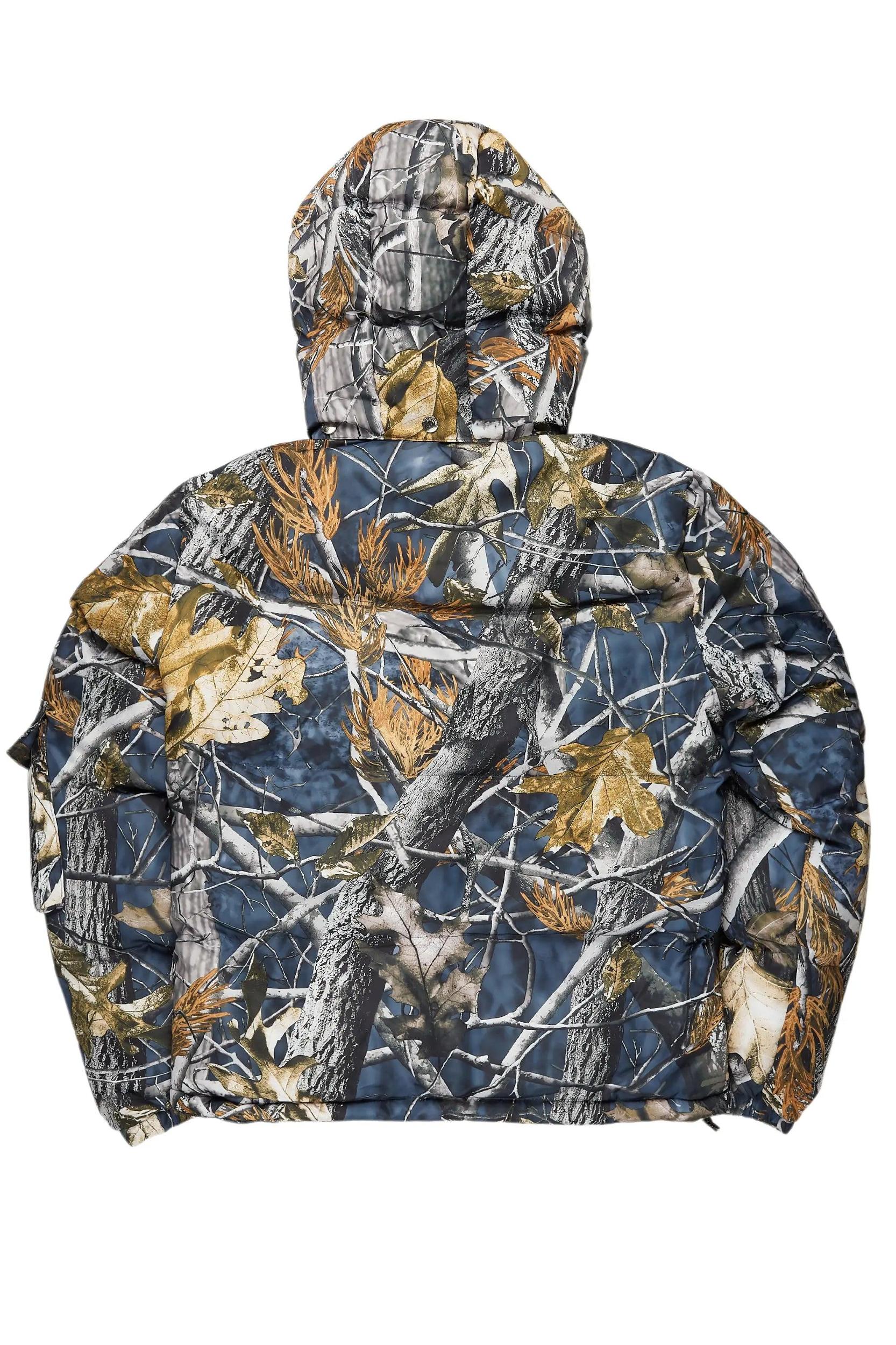 Bandik Black Tree Camo Puffer Jacket Male Product Image