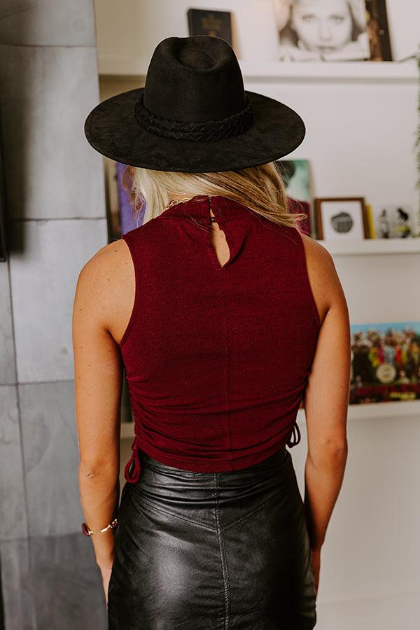Have A Ball Ruched Side Top In Merlot Product Image