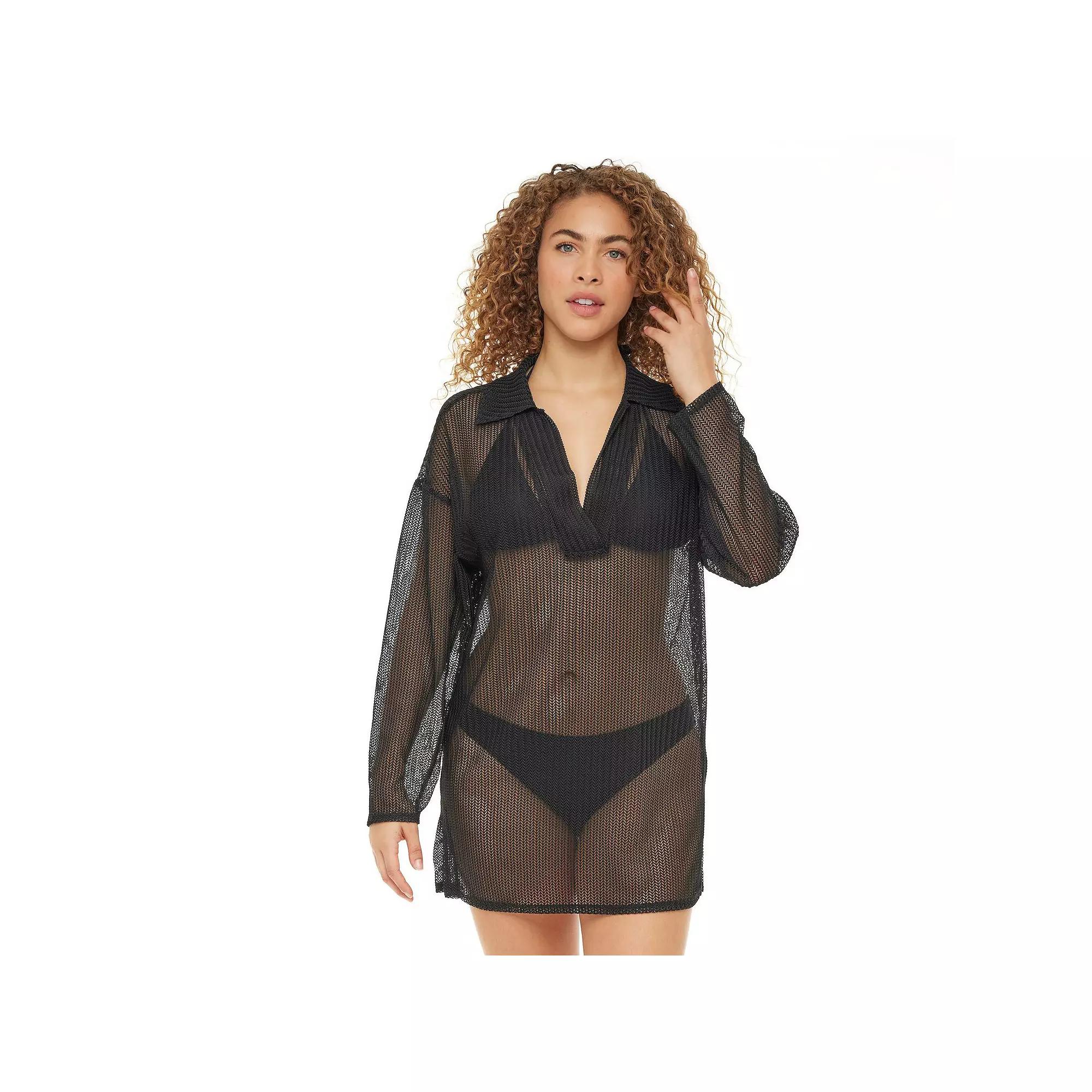 Women's Jordan Taylor Polo Collar Swim Cover-Up Tunic,  Product Image