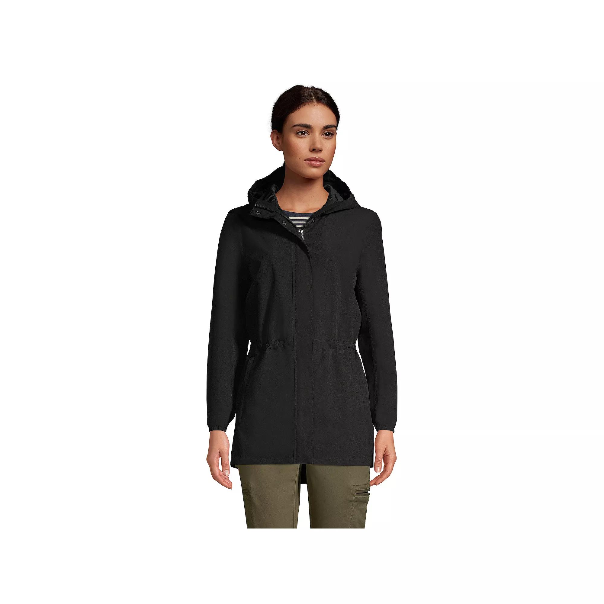 Petite Lands' End Hooded Packable Raincoat, Women's,  Product Image
