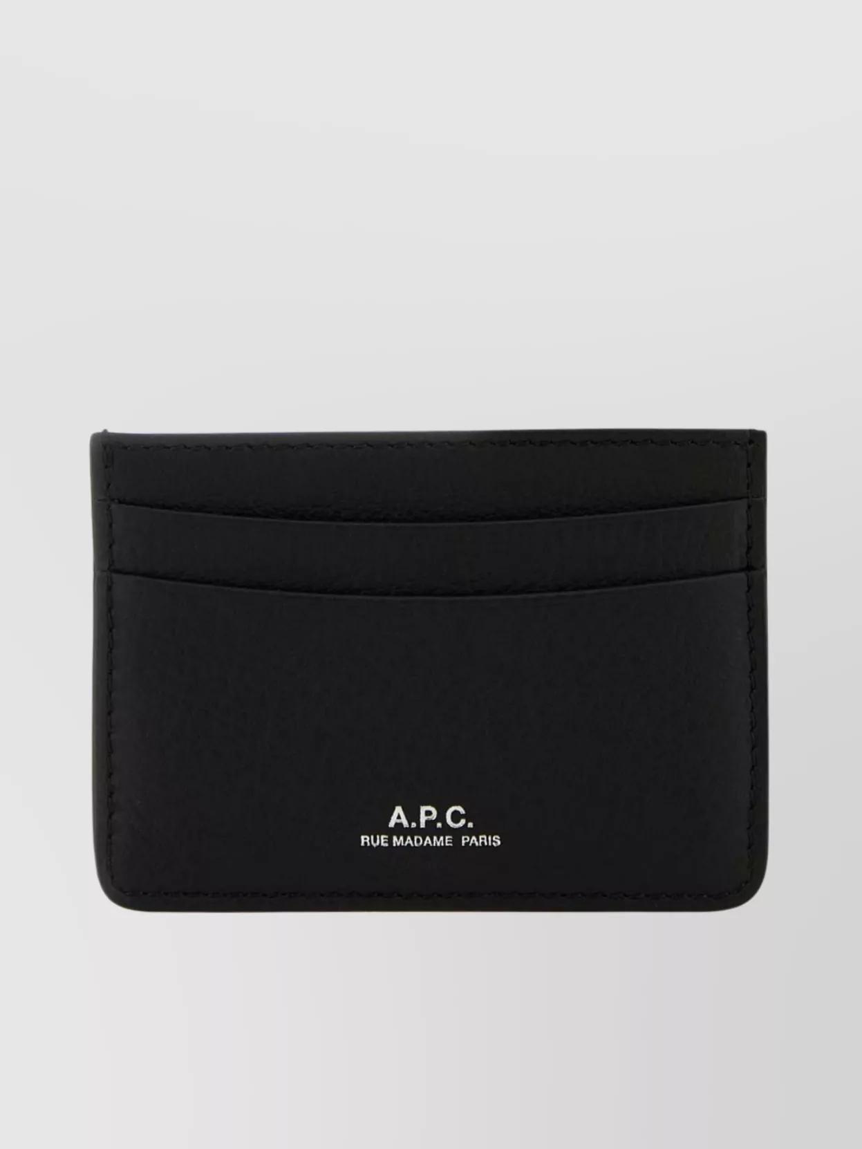 APC A.p.c. Men Black Leather Andre Card Holder Product Image