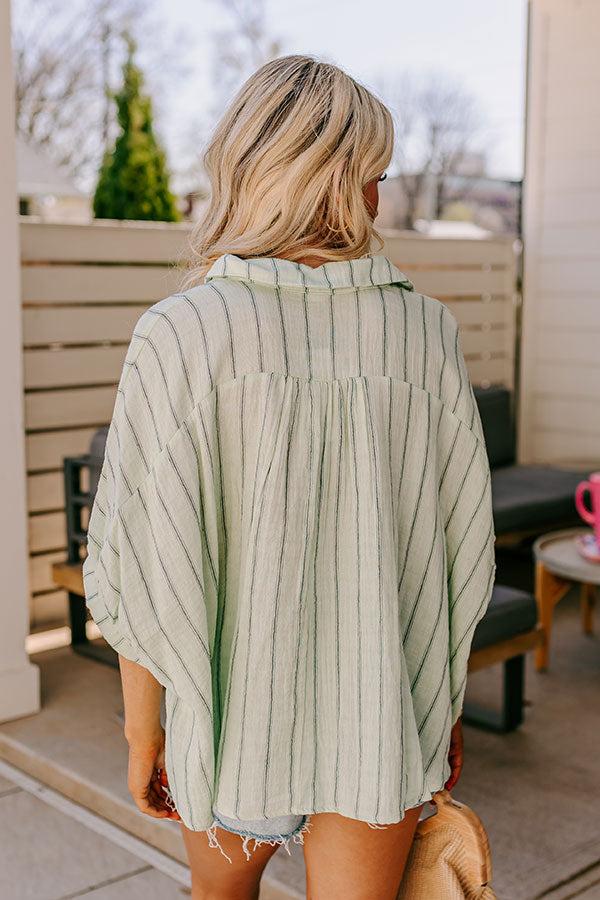 Sea Breeze Oversized Button Up in Mint Product Image