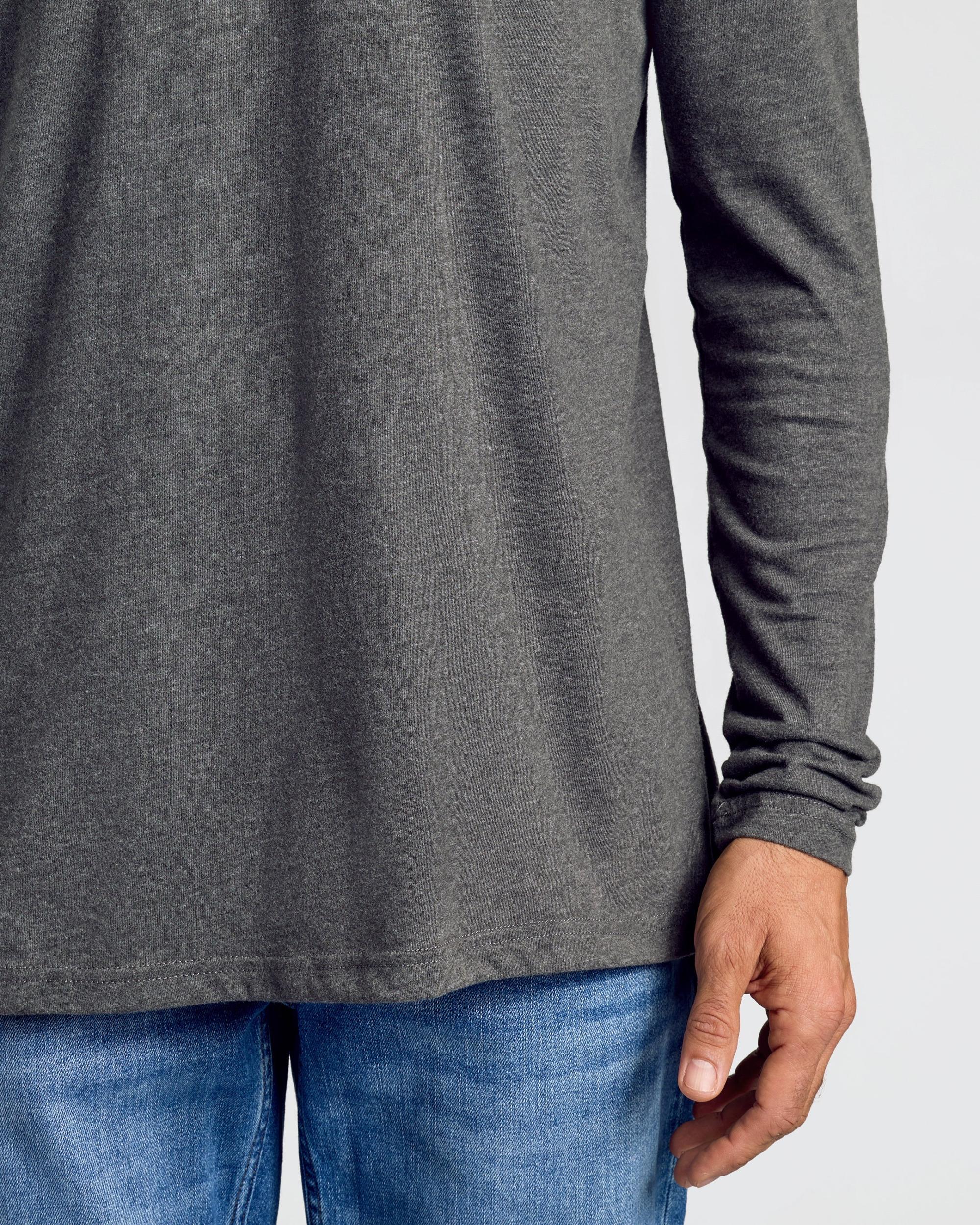 Charcoal Heather Gray Classic Long Sleeve Crew Neck Product Image
