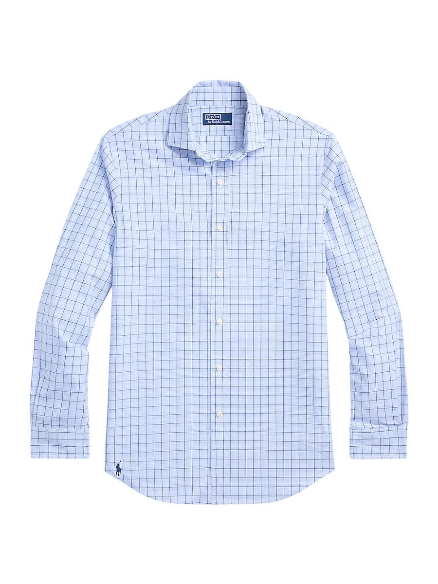 Mens Classic Fit Checked Poplin Shirt Product Image