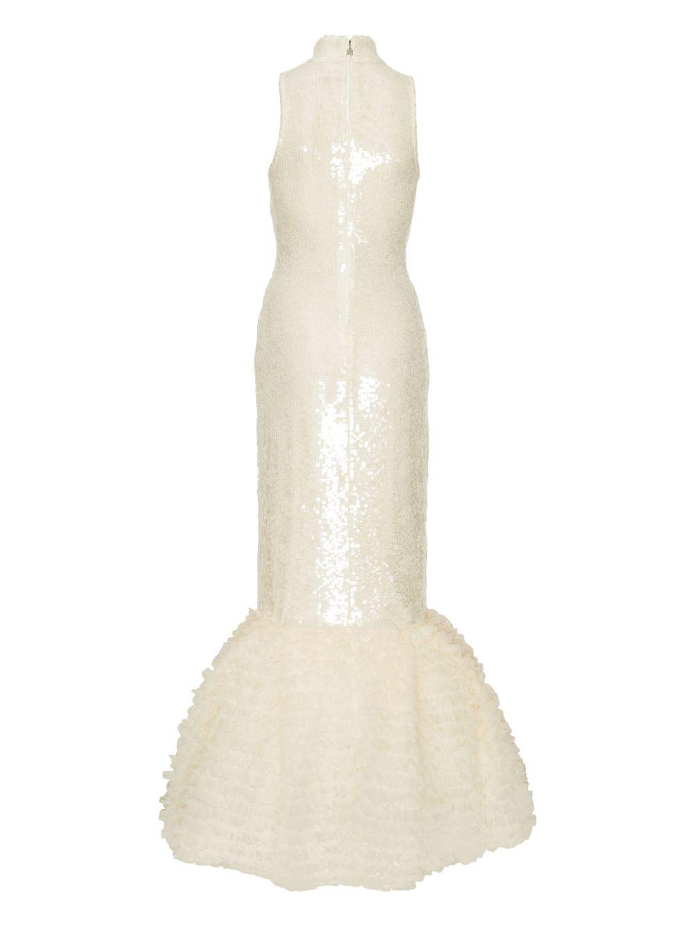 sequin-embellished ruffled gown Product Image