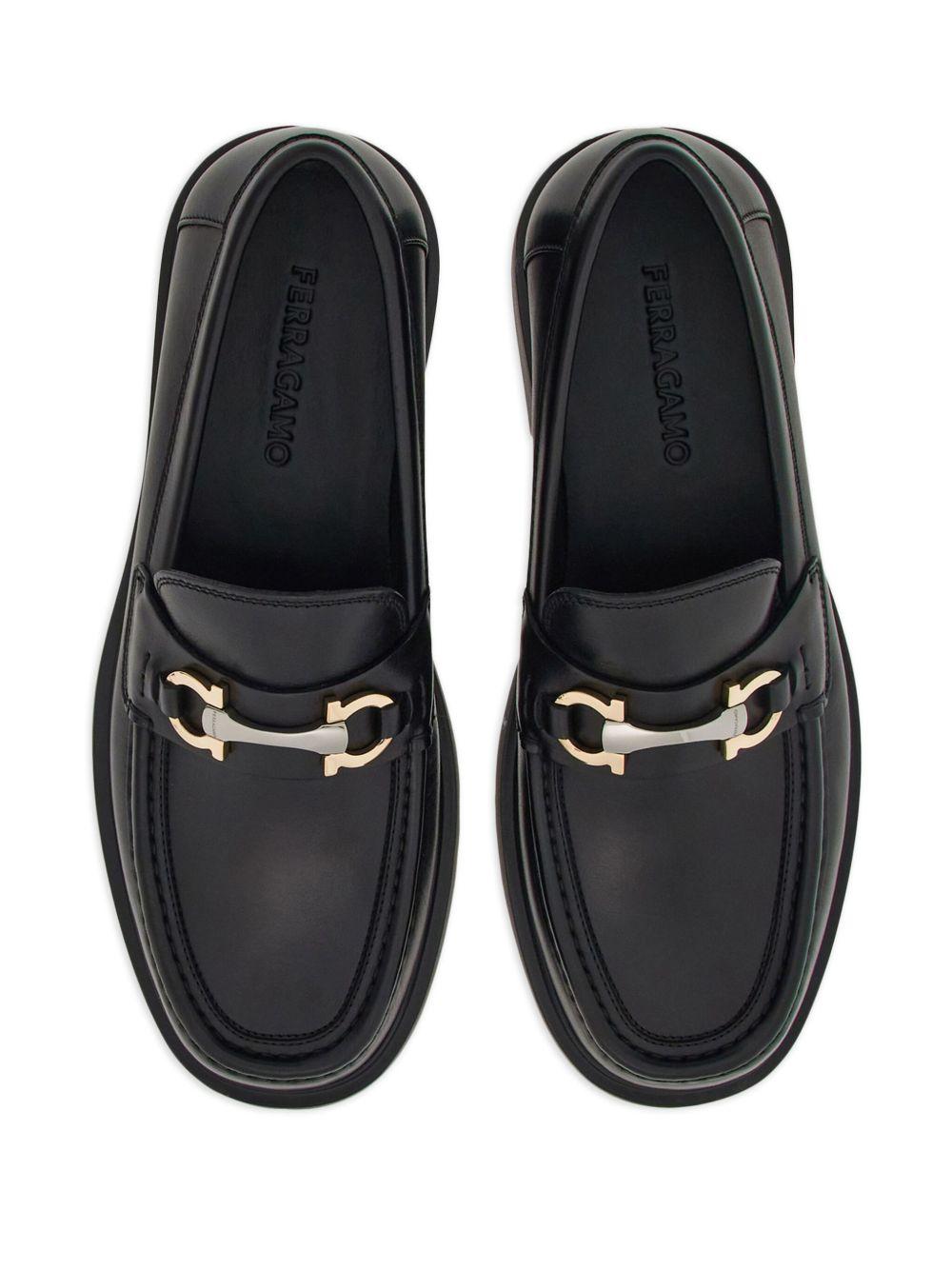 Gancini-plaque leather loafers Product Image