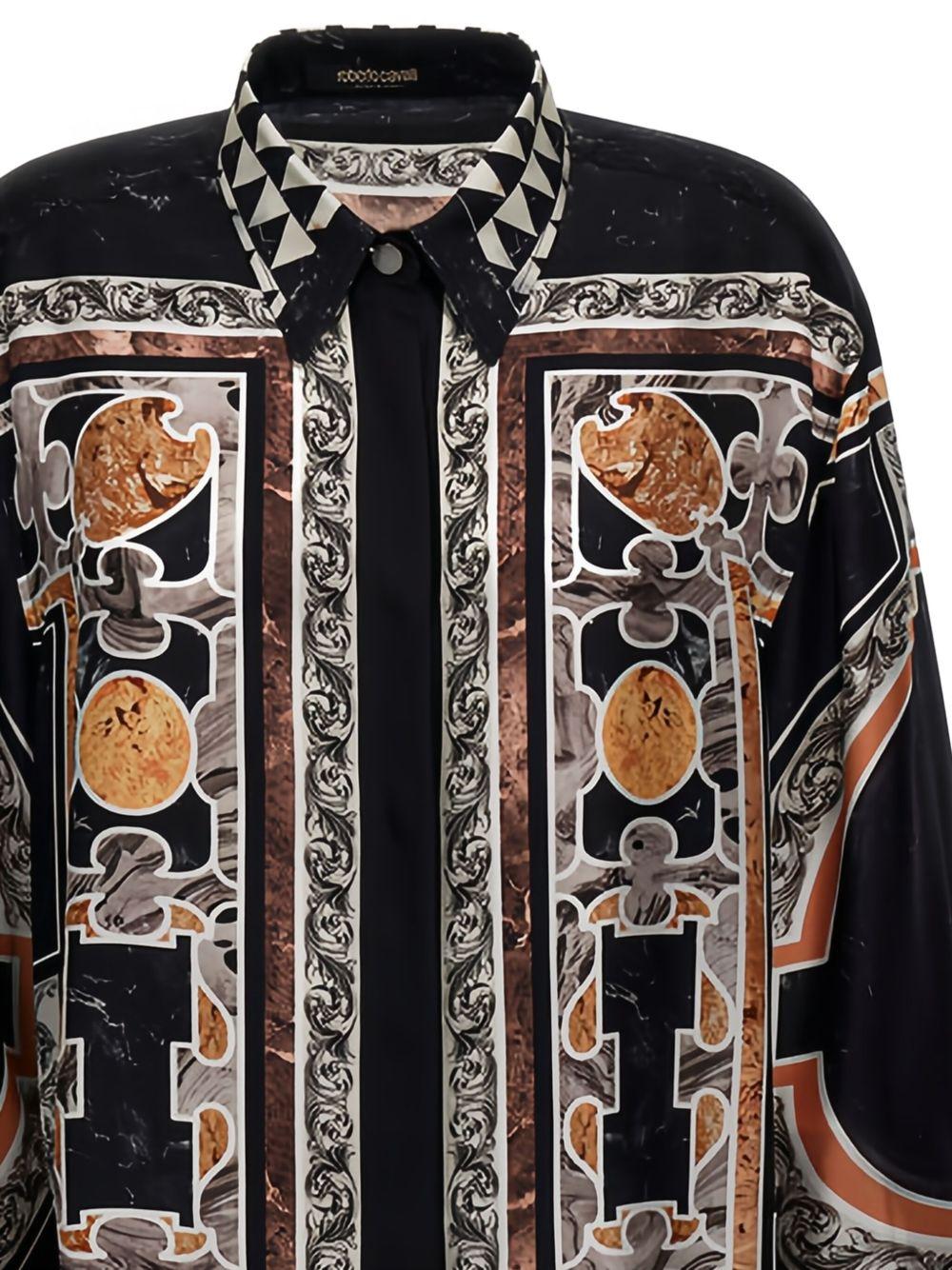 baroque-print silk dress Product Image