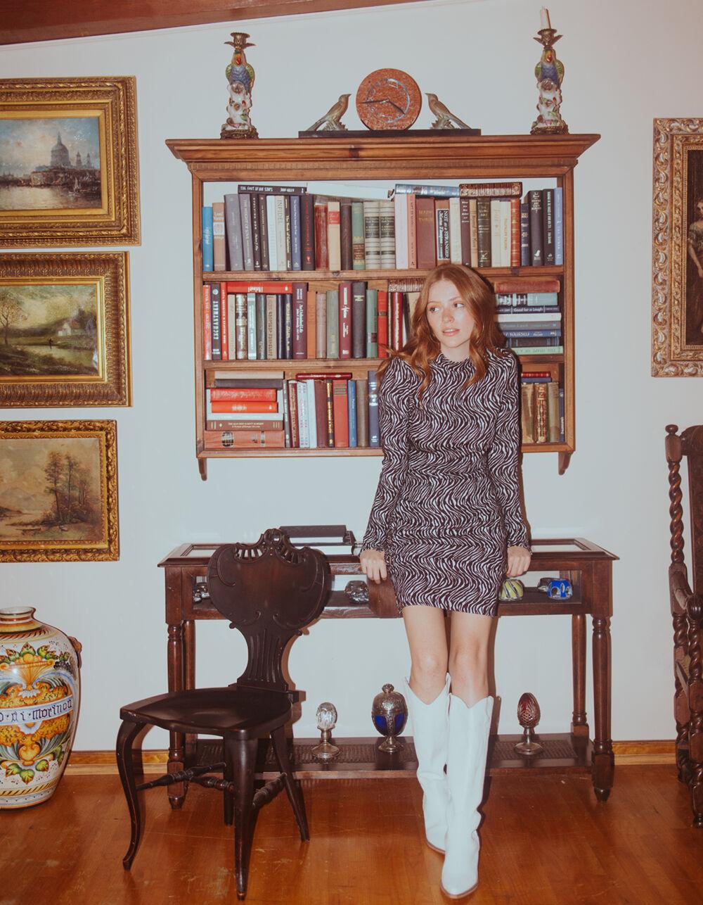 WEST OF MELROSE Zebra Open Back Mini Dress - MULTI Product Image