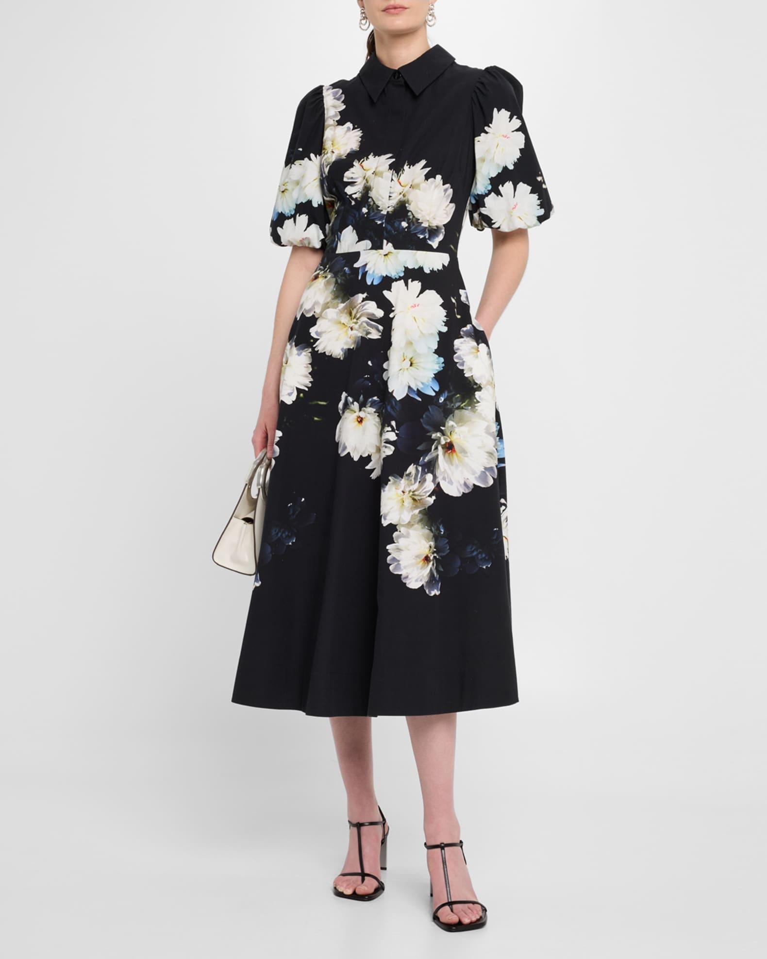 Floral-Print Cotton Midi Shirtdress Product Image
