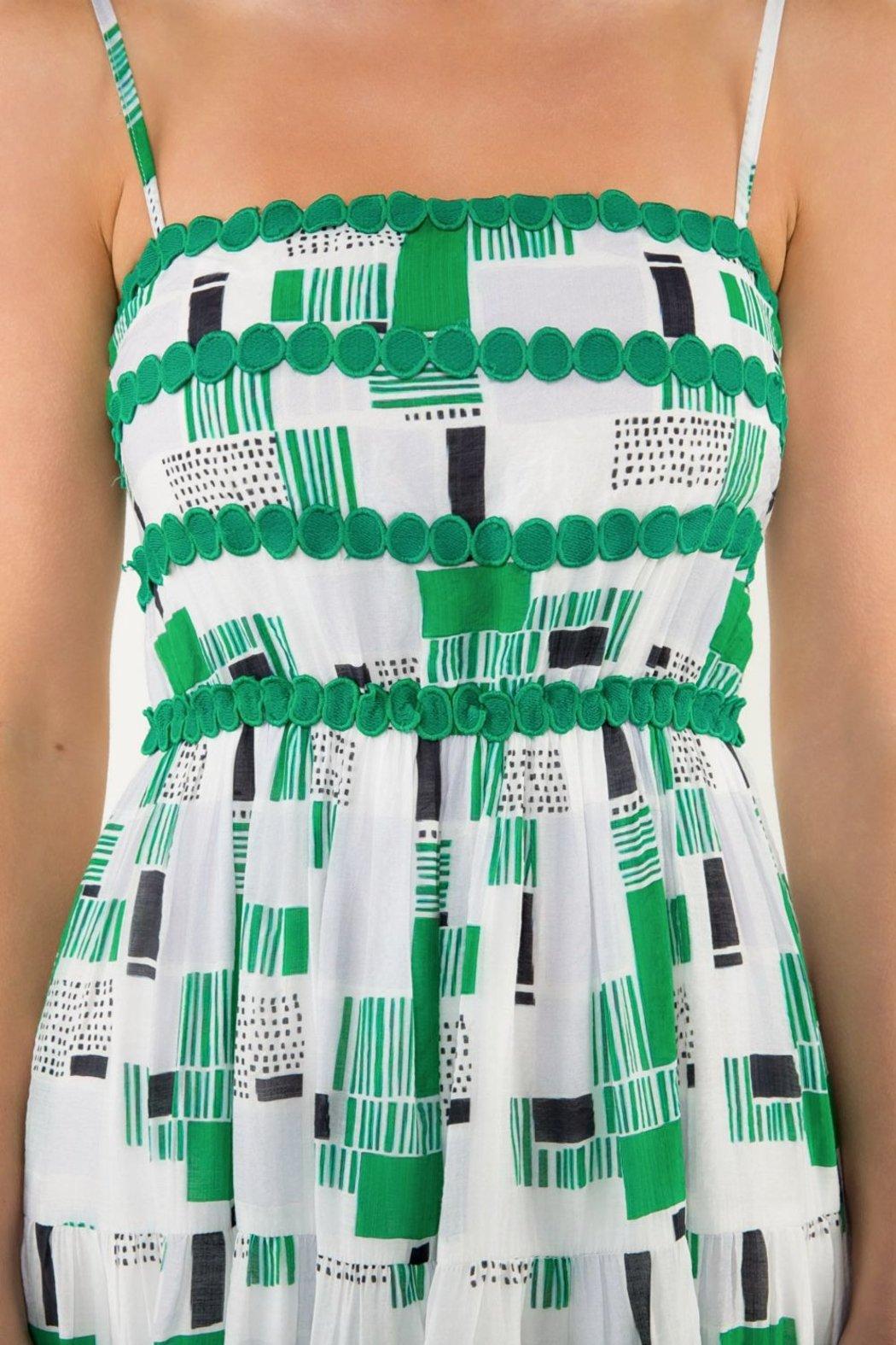TIERED PRINT MIDI DRESS Product Image